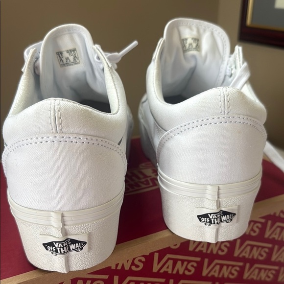 Vans White Old Skool Sneakers with Platform Sole - Picture 2 of 7